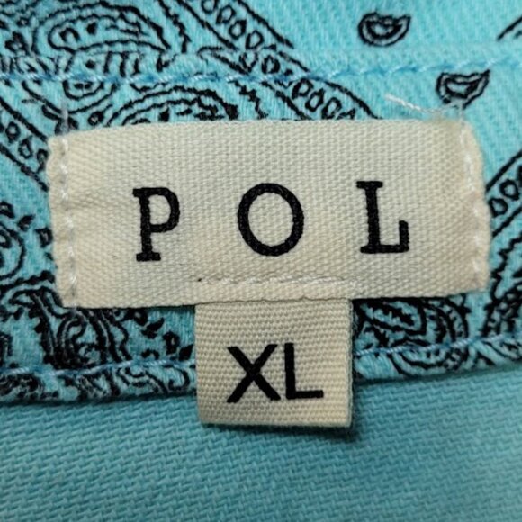 NWOT POL Vintage Paisley Twill Shirt Jacket Shacket in Mint Green - Picture 10 of 12